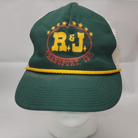 VINTAGE R&J TRANSPORT SNAPBACK TRUCKER HAT MADE IN - Picture 1 of 6